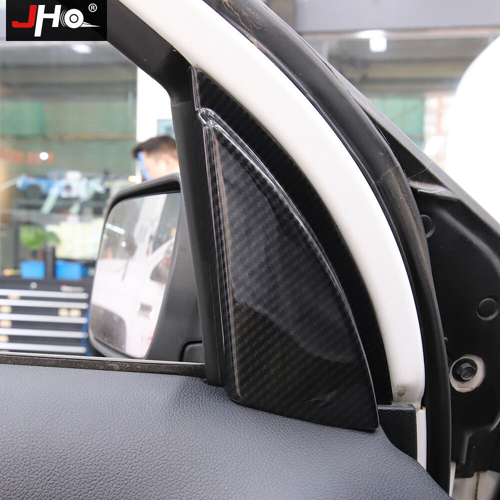Carbon Fiber Front Pillars Decorative Cover Trim Black for Ford Explorer 13-2018