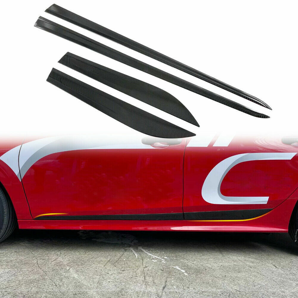 for Honda for Civic 2022-23 Carbon Fiber ABS Door Side Body Moulding Cover Trim Kit