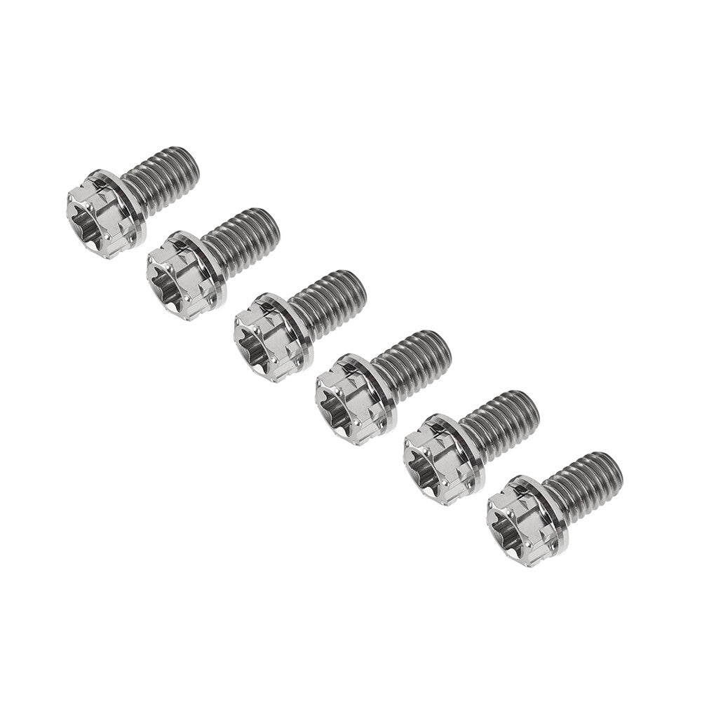 6pcs Bolts Torx Head Flange Screws M6x15mm For Motorcycle Bike Silver