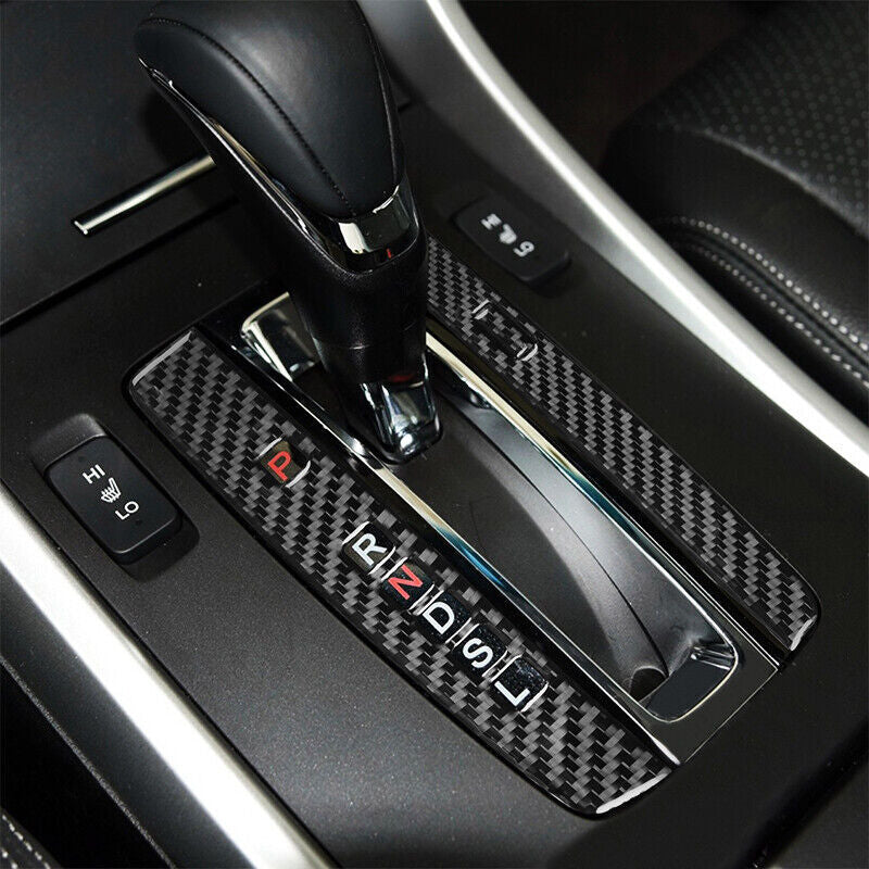 Real Carbon Fiber Car Gear Shift Panel Cover Trim Fit For 2014-2017 for Honda Accord