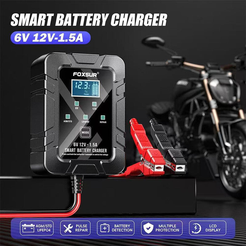 Motorcycle Battery Charger LCD Digital Display Screen for Smart Pulse Repair Chargin
