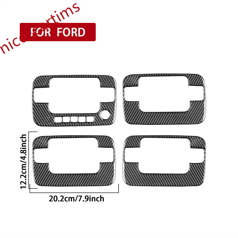 4¡ÁCarbon Fiber Exterior Side Door Handle Bowl Panel Trim for Ford F150 2009-2014