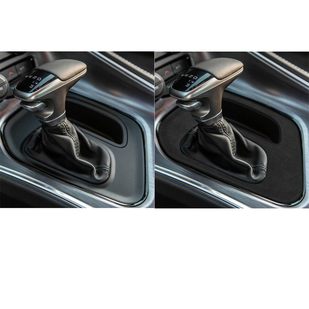 Suede Black Gray Central Gear Shift Box Panel Cover for Dodge for Challenger 2015-23
