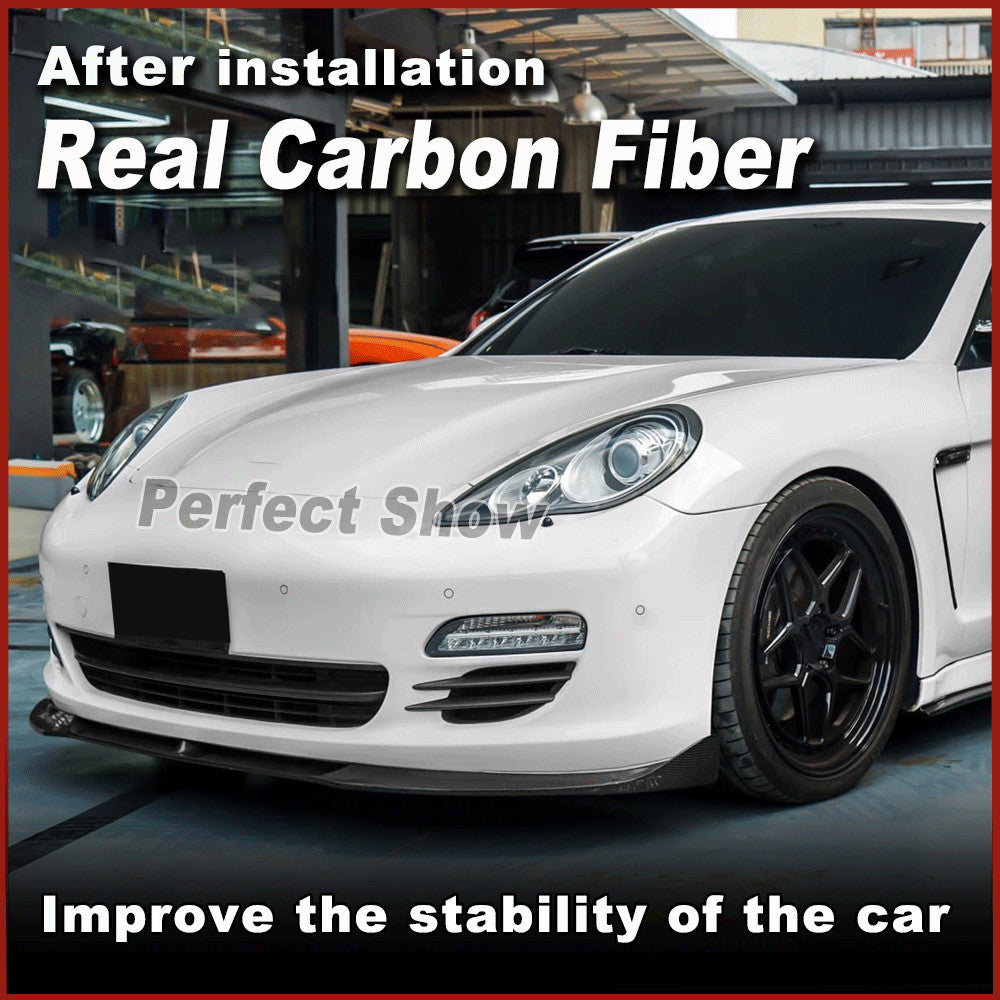 Fit for Porsche for Panamera 2010-2013 REAL CARBON Front Bumper Lip Spoiler Splitter