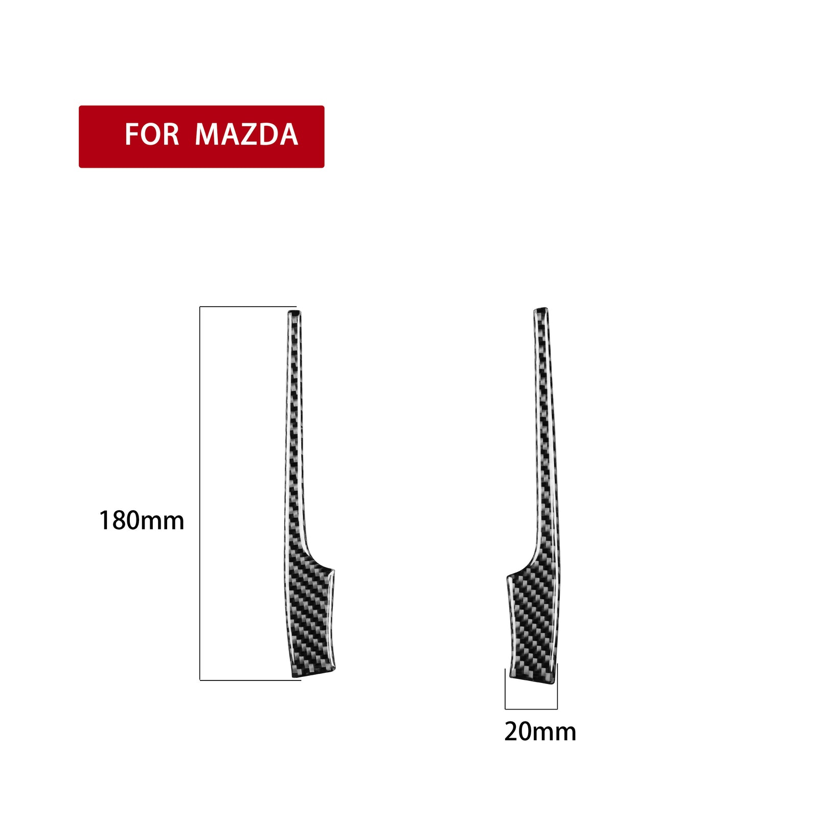 2Pcs Carbon Fiber Central Console Side Cover Trim for Mazda MX-5 Miata 2009-2015