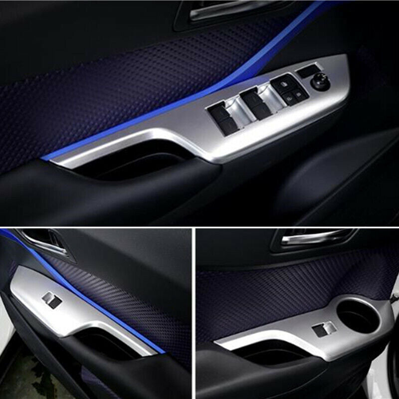 4X Silver Car Window Switch Panel Cover Trim Fit for Toyota C-HR CHR 2016-2022