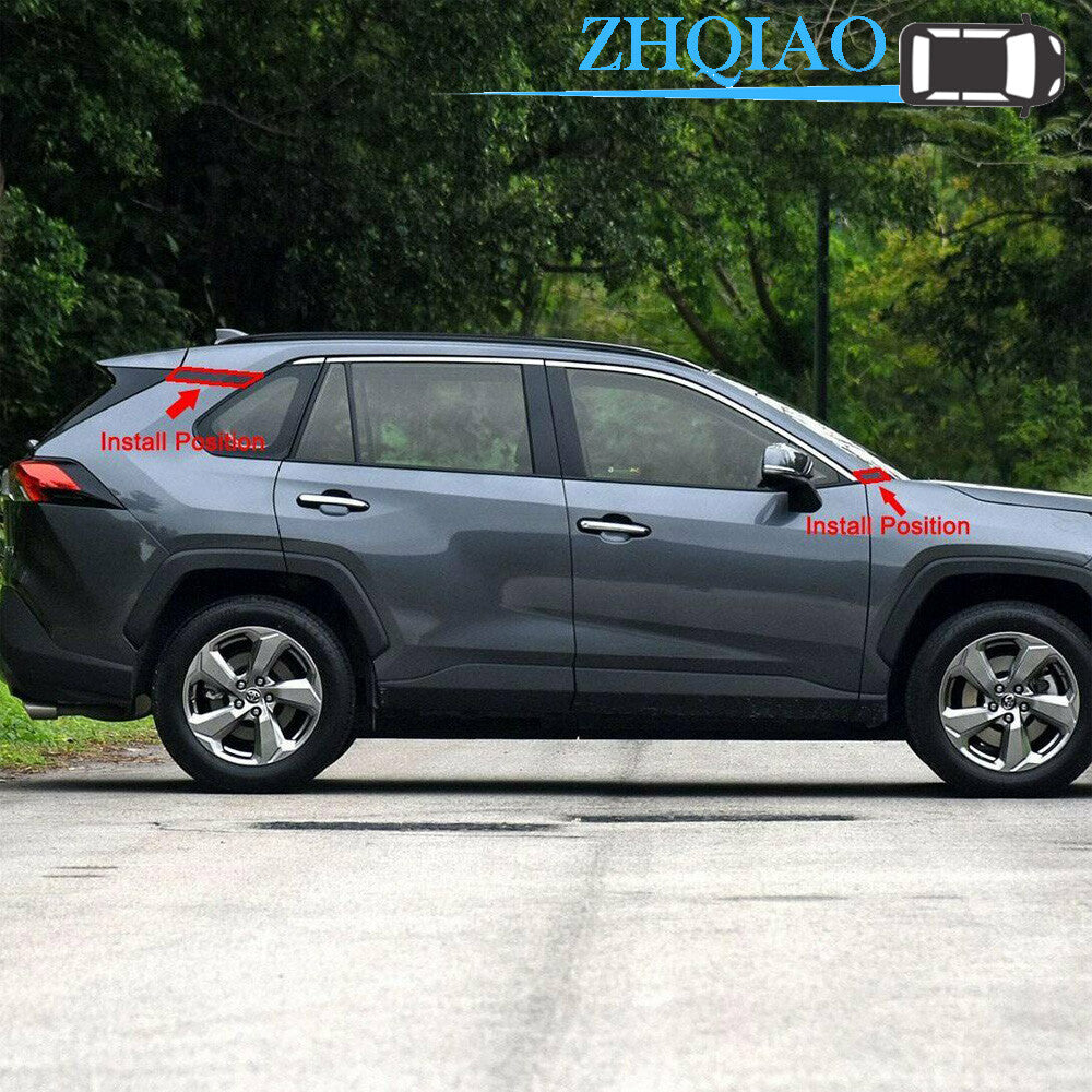 A-pillar C-pillar Frame Molding Cover Trim chrome Fit for Toyota RAV4 2019 20 21 ABS