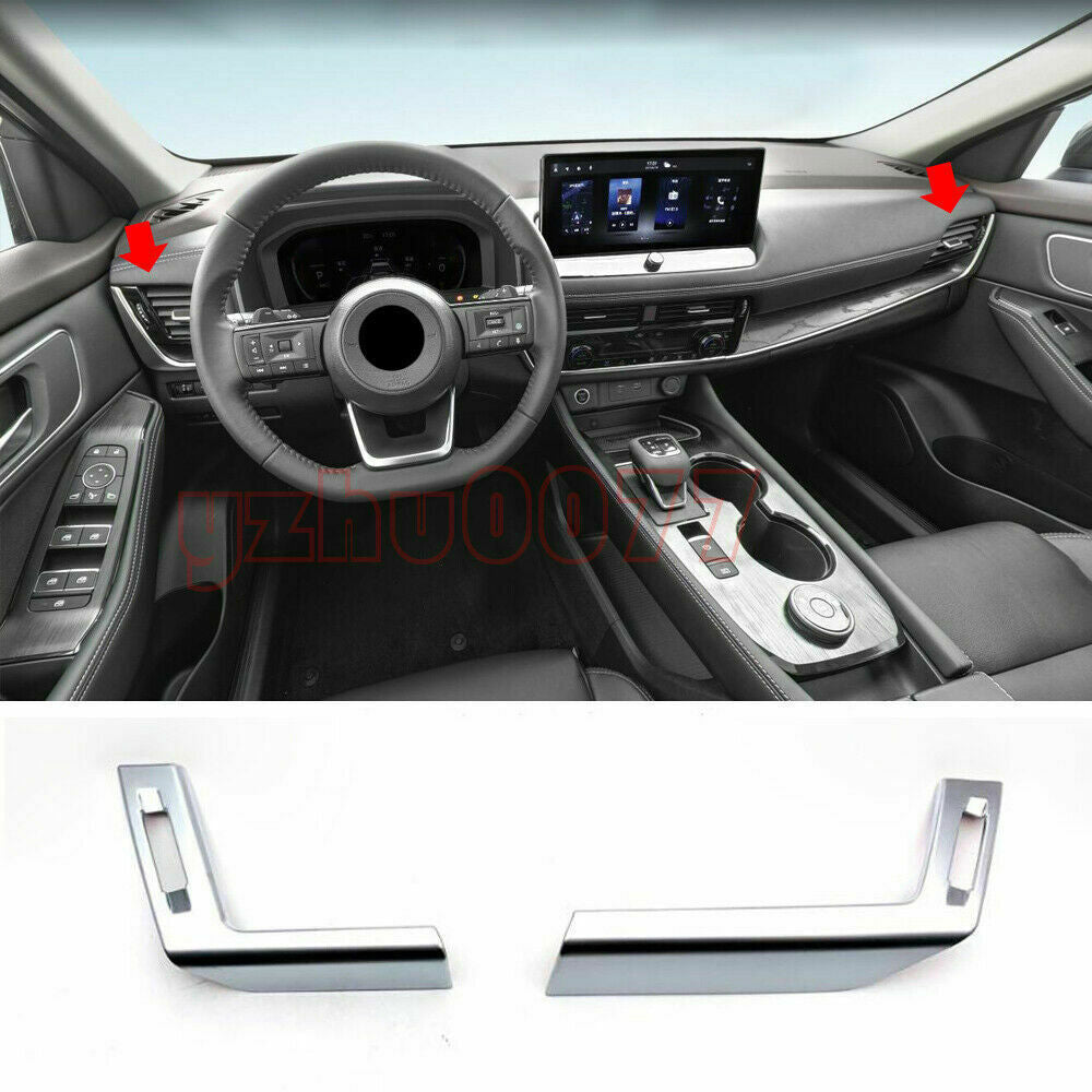 for Nissan Rogue 2021-2023 Silver Dashboard Front Side Air Outlet Cover Trim 4