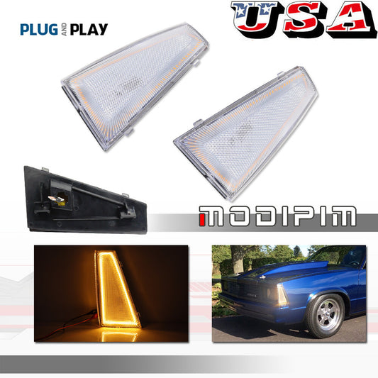 Suitable for 80-81 for Chevrolet El Camino Malibu clear amber front side marker lights