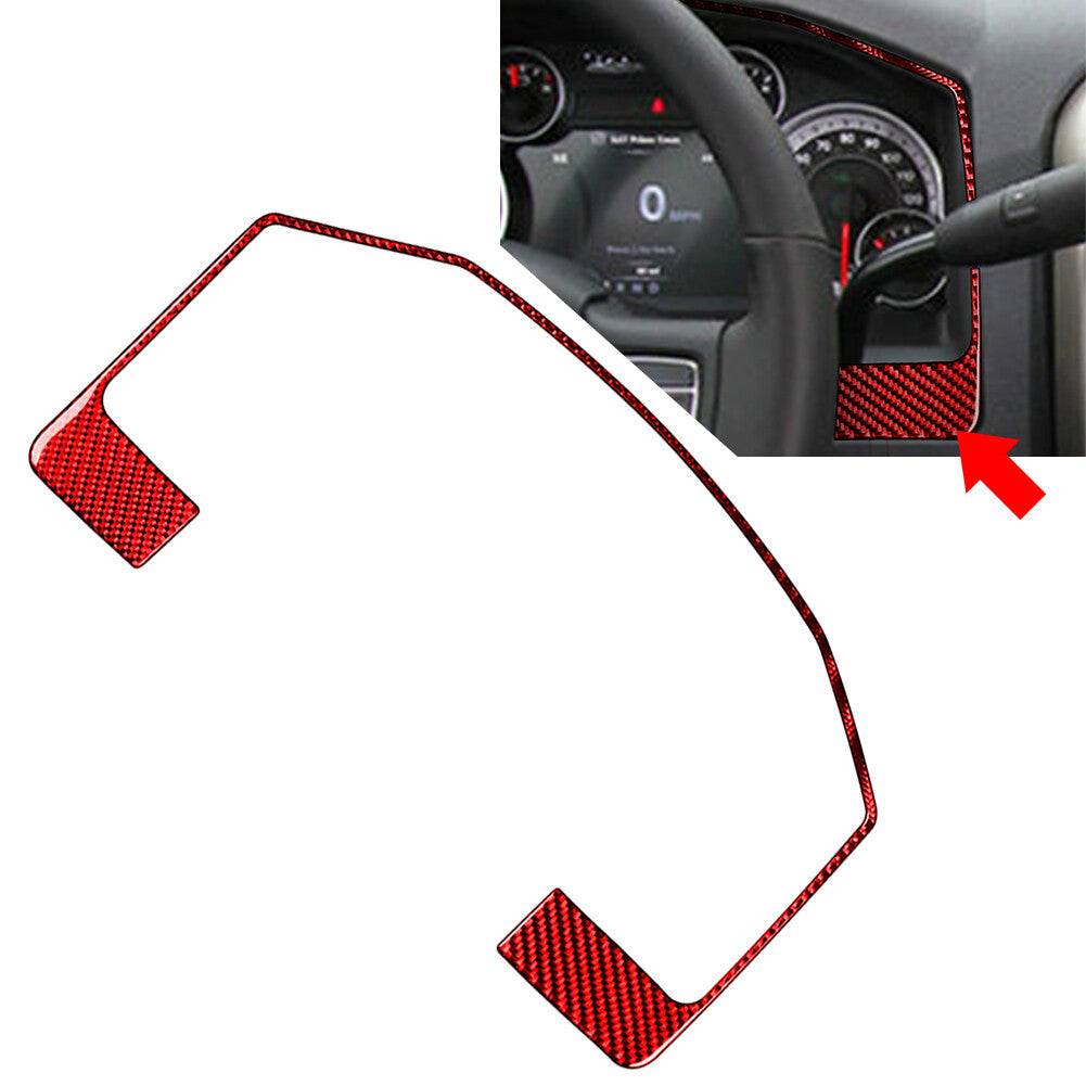 Carbon Fiber Red Speedometer Frame Cover Trim for Dodge for Ram 1500 SLT 2500 3500