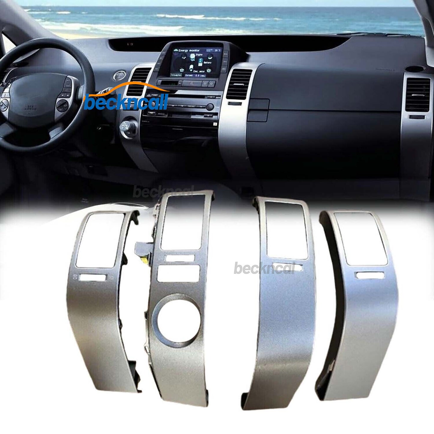 4PCS/Set Center Inner A/C Dash Air Vent Cover Trim For 2004-2009 for Toyota Prius