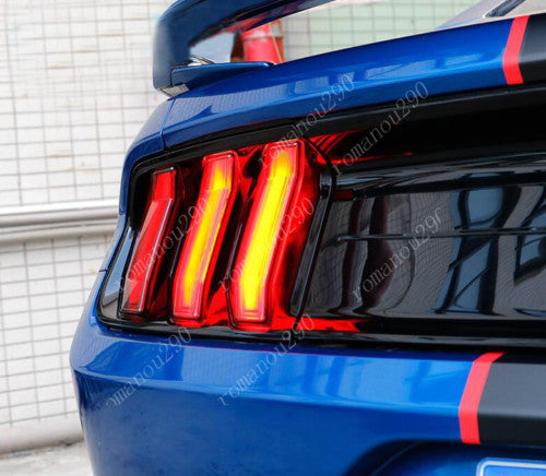 6Pcs for Ford for Mustang 2018-2020 Smoke Black Car Rear Tail Light Lamp Cover Trim