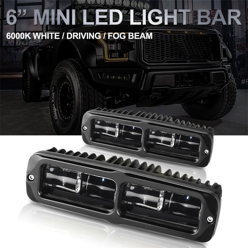 2X 6in LED Work Light Bar Pods Driving Offroad Spot Fog Lamp SUV ATV Motorcycle