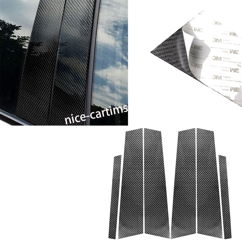 6¡ÁCarbon Fiber Door Window Pillar Posts Panel Trim for Benz E Class W213 2017-19