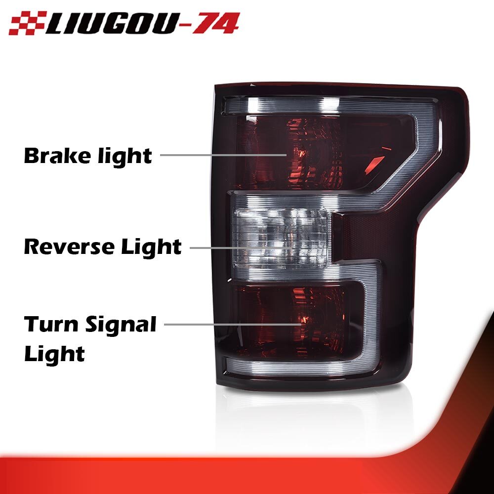 Smoked taillight and brake light assembly suitable for 2018-2020 for Ford F-150 pickup trucks.