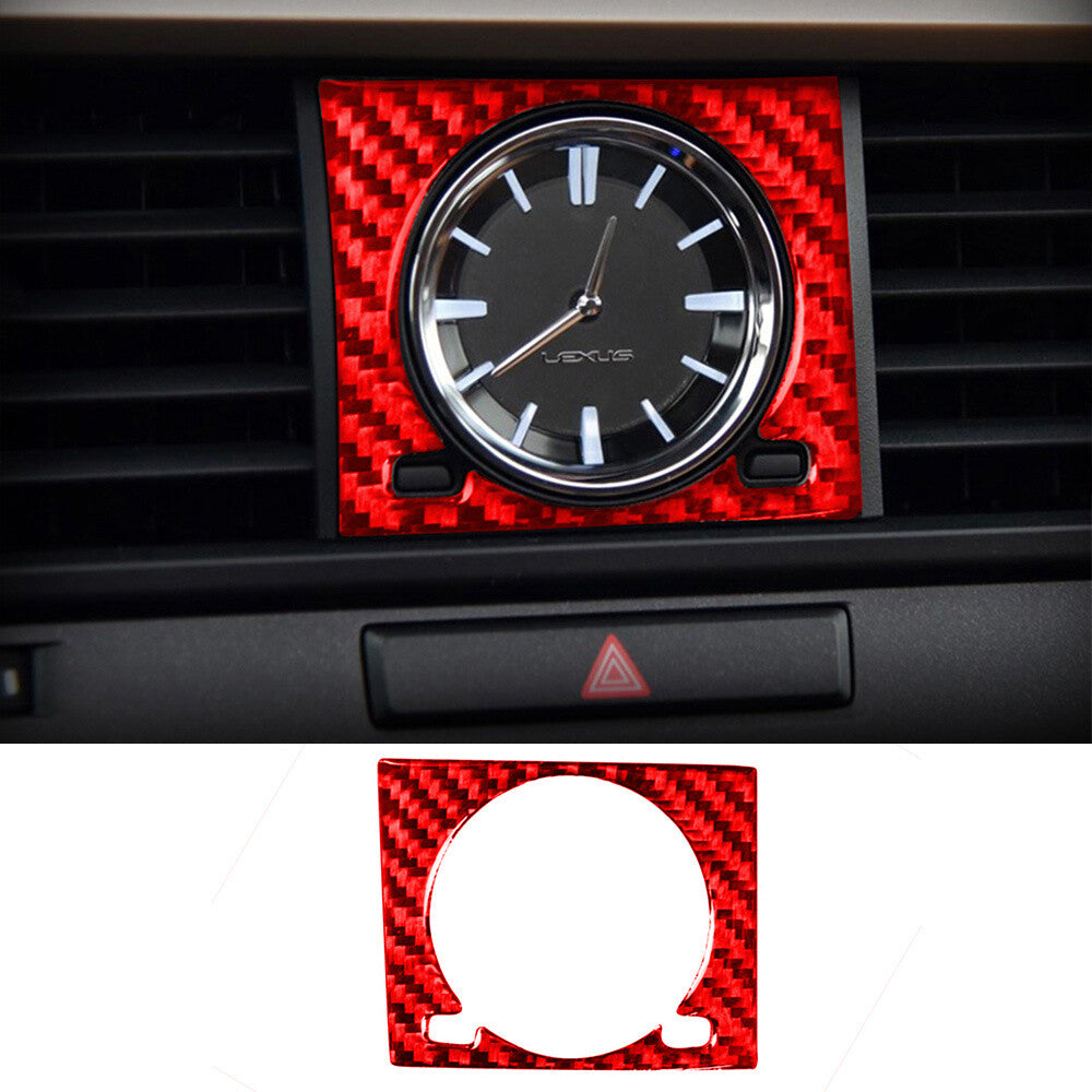 Red Carbon Fiber Central Console Clock Cover for Lexus RX300 270 200T 450H 16-19