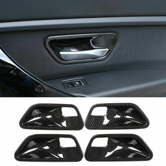 Carbon Fiber ABS Inner Door Handle Bowl Cover for BMW 3 4 Series F30 F34 2013-19