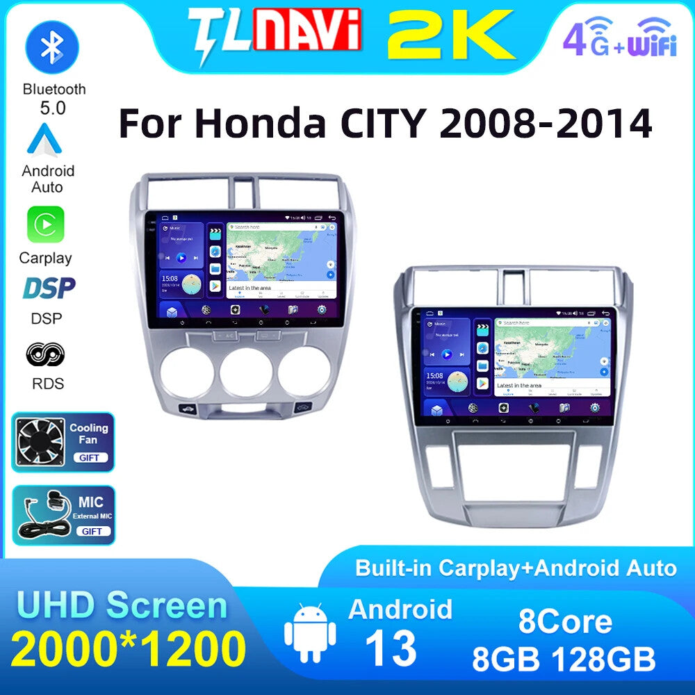 for Honda CITY 2008-2014 Car Radio Android CarPlay GPS Multimedia Player Screen