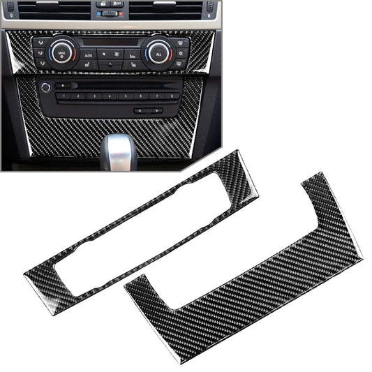 Carbon Fiber Console CD Panel Cover Trim Fit for BMW 3 Series E90 E92 E93 2005-2012
