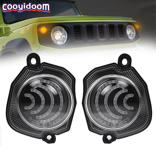 A pair of LED turn signal and fog light indicators for Suzuki for Jimny 2018, 2019, and 2020 models.