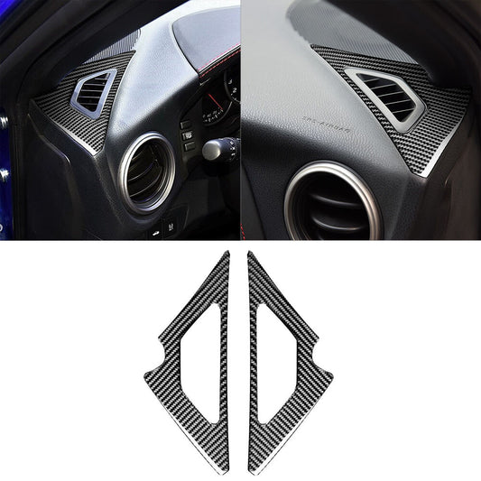 2X RHD Carbon Fiber Dashboard Air Vent Cover Trim for Toyota 86 for Subaru BRZ