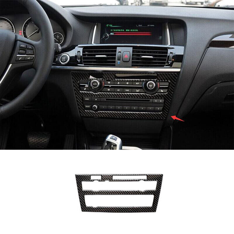 for BMW X3 F25 2014-17 Real Carbon Fiber Console AC Button Control Frame Trim 1P