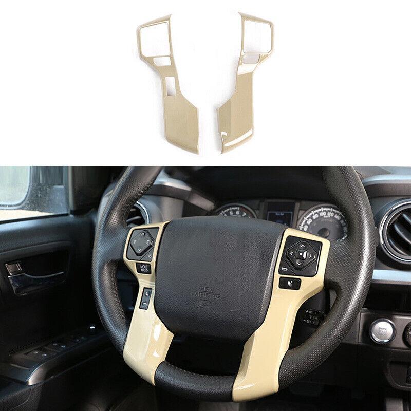 Grey Painted Steering Wheel Button Frame Trim 2pcs for Toyota Tacoma 2016-2021