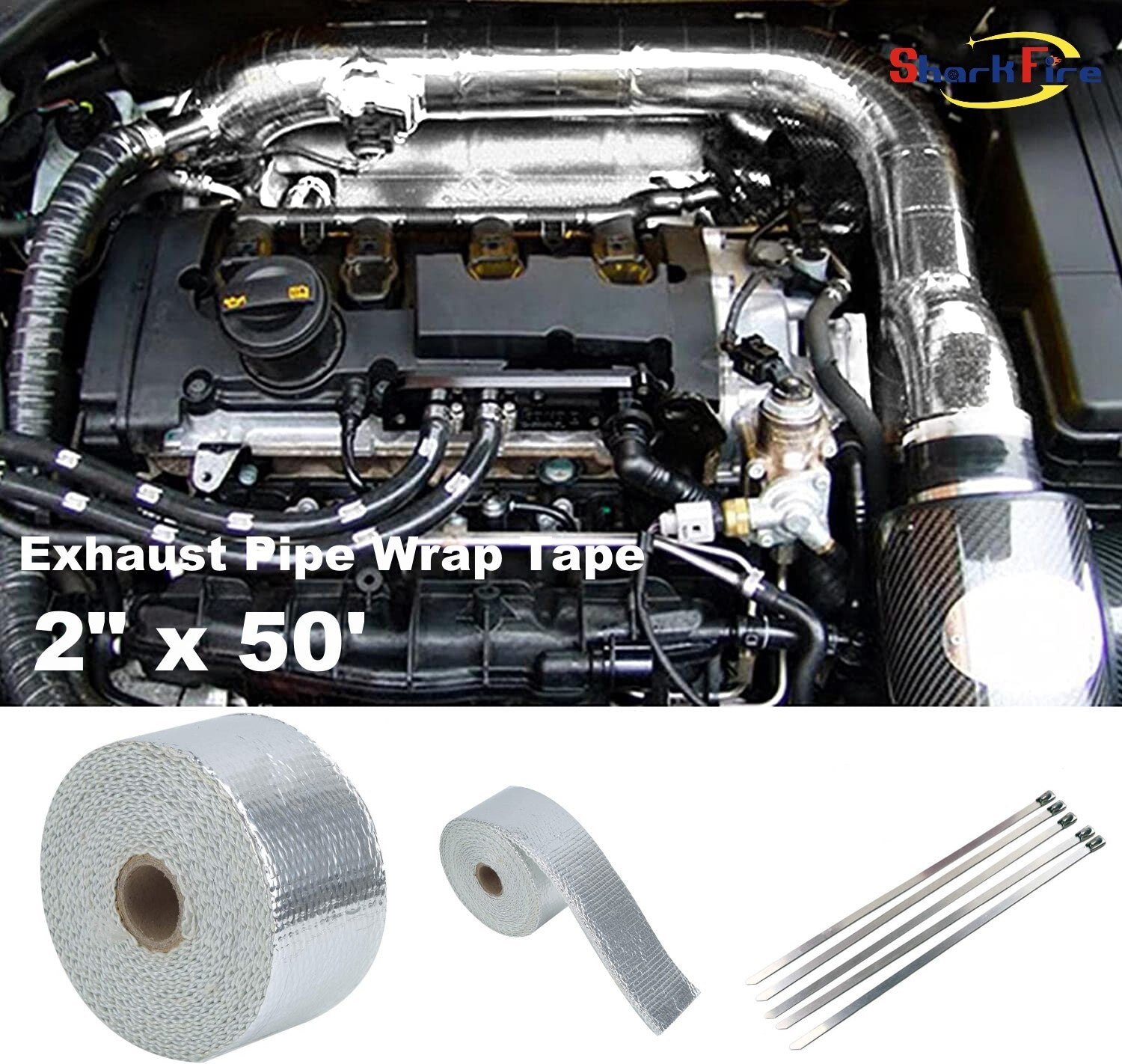 16-foot exhaust pipe adhesive, high-heat insulating exhaust pipe packaging tape