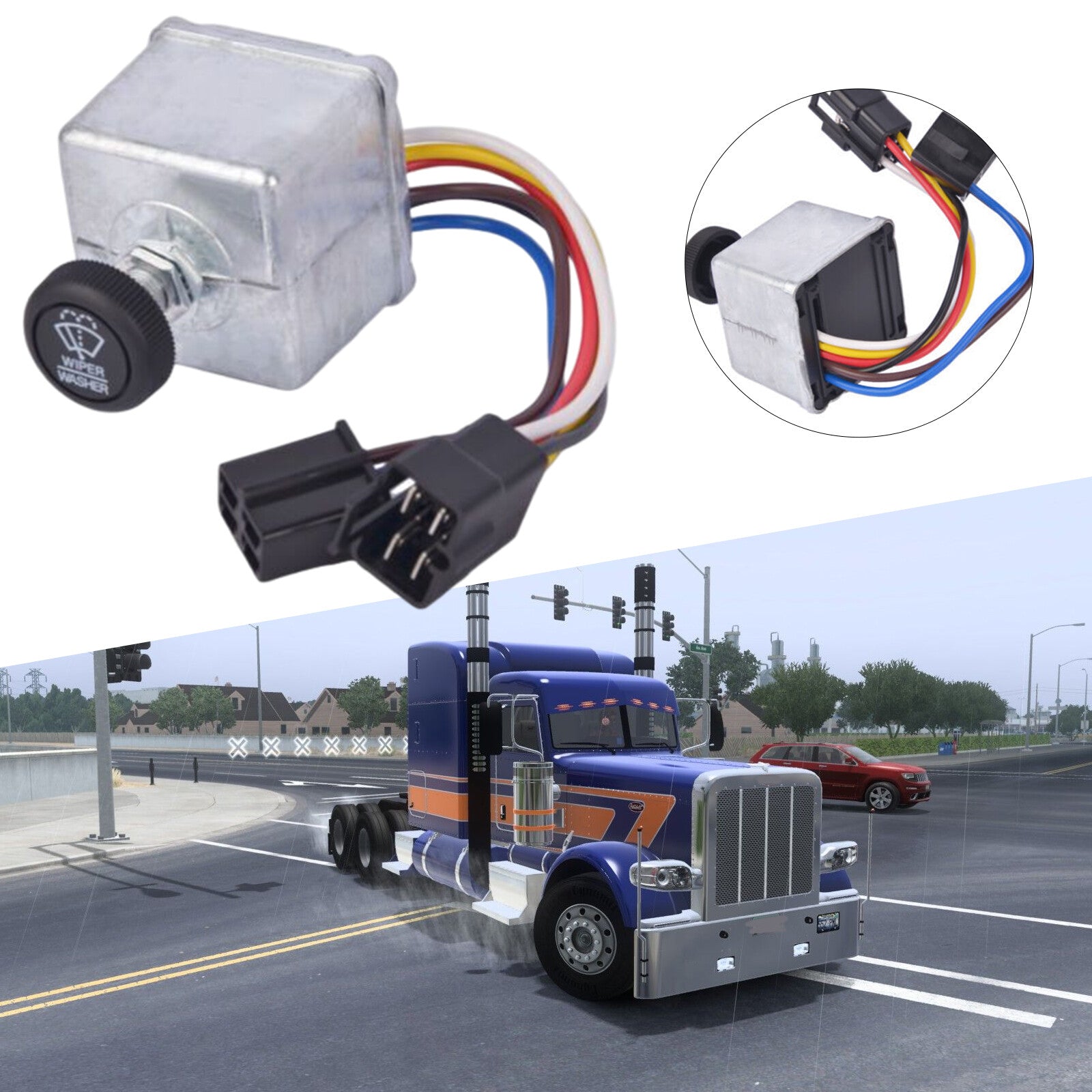6-wire wipe switch for Peterbilt 300 Series 75600-26 577.75633 kit AT