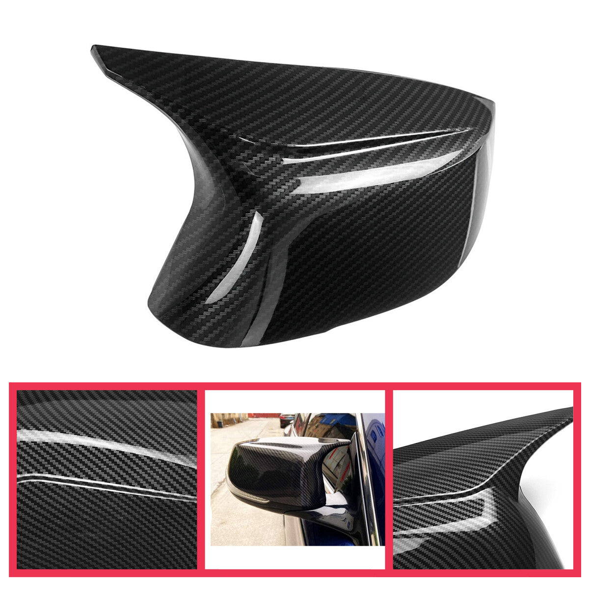 Carbon fiber M3 style side mirror cover for Infiniti Q50, Q60, Q70, 14-21