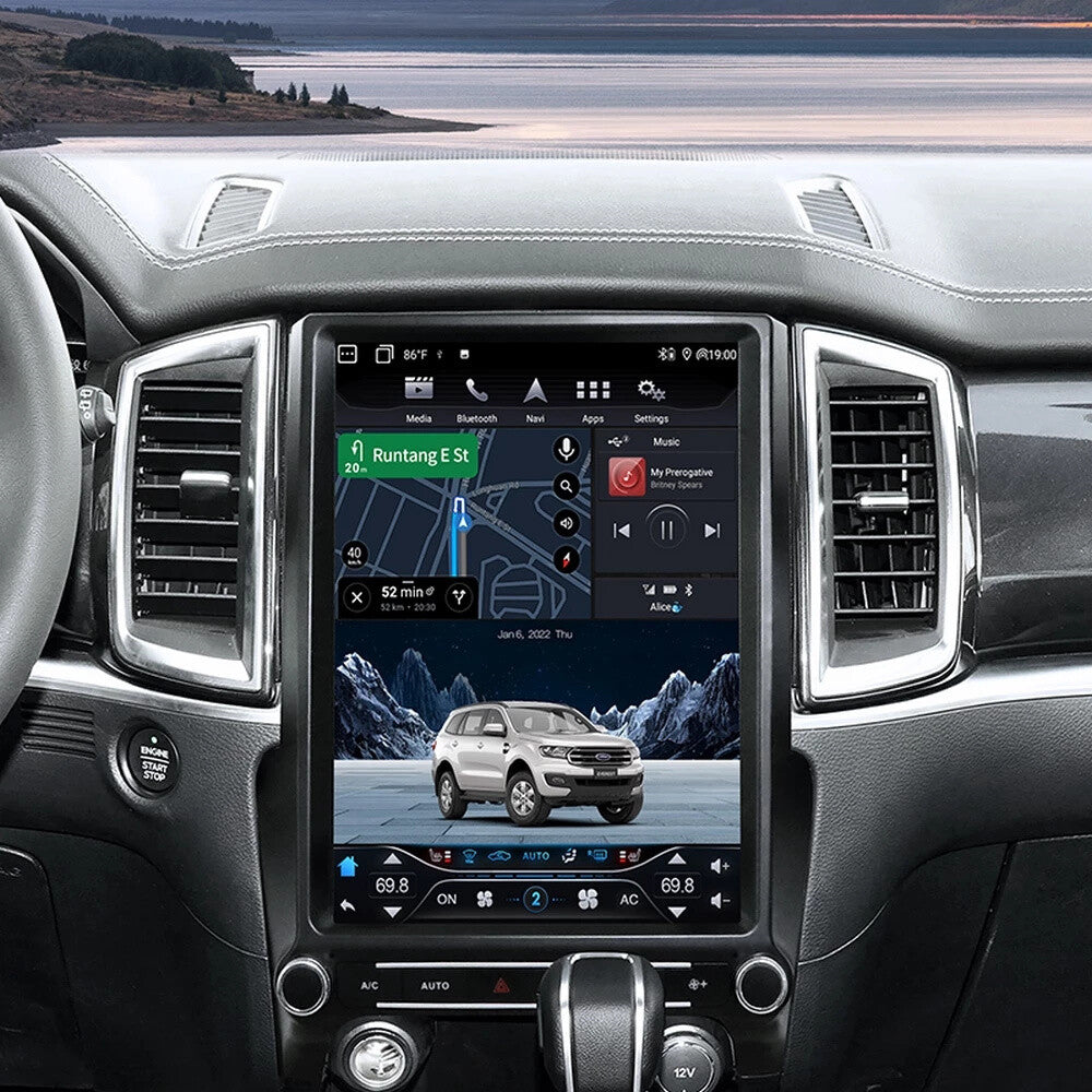 12.1 Android 11 Car for Tesla Style Radio GPS Navigation for Ford Everest Ranger