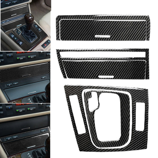 6PCS carbon fiber gearshift panel bezel for BMW 3 Series E46 1998-2005