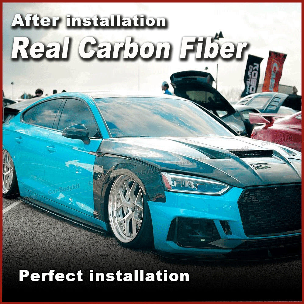 Fit for Audi A5 B9 S5 RS5 2017-2020 Real Carbon Exterior Side Fender Vent Trims