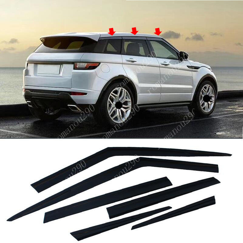 Black Window Vent Shades Sun Rain Guard for Land Rover for Range Rover Evoque 12-19