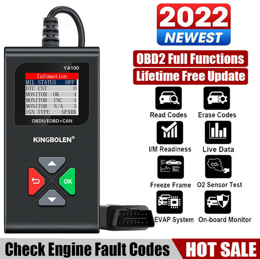YA100 Automotive Diagnostic Tool OBD2 Scanner Code Reader for Checking Engine Faults in for Fiat