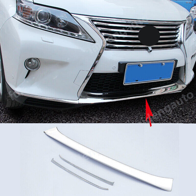 3x for LEXUS RX350 450H F Sport 13-15 Chrome Front bottom Bumper lip cover Trim