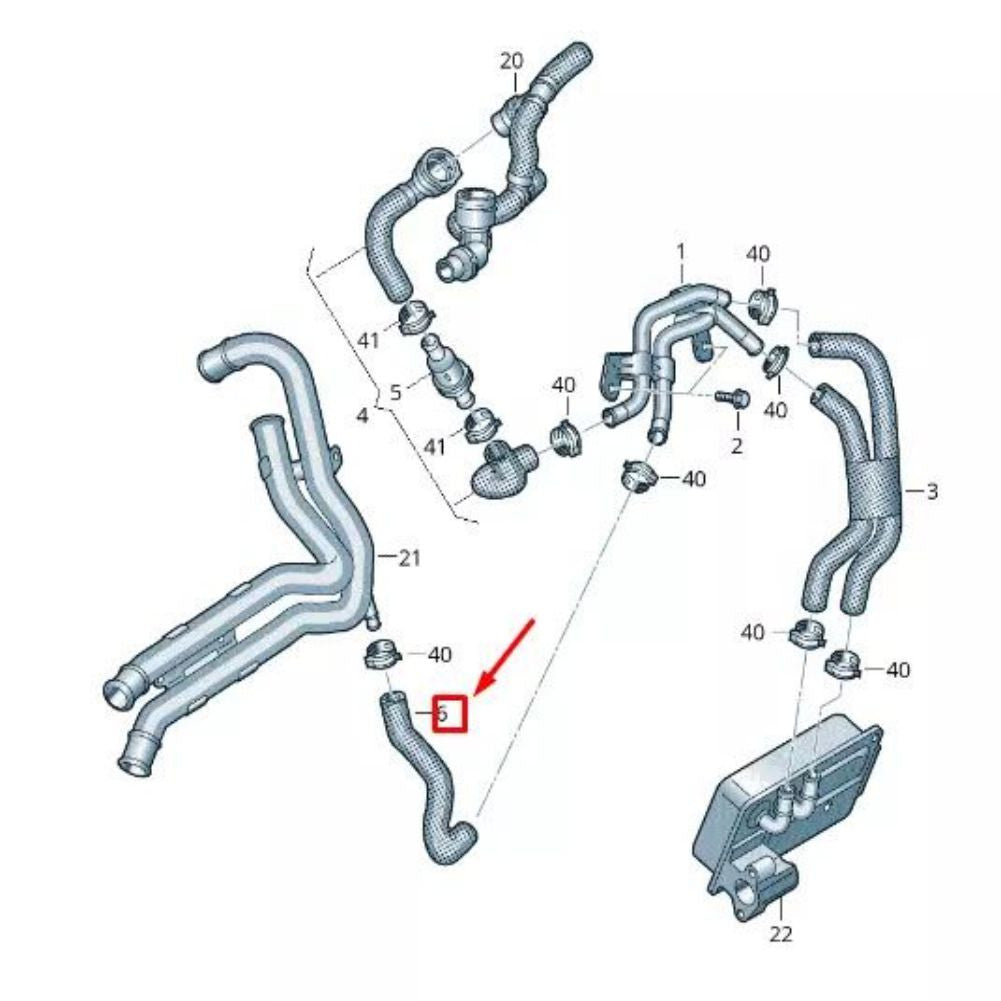 8W0122448M Coolant Pipe for Audi for A4 B9 16-19