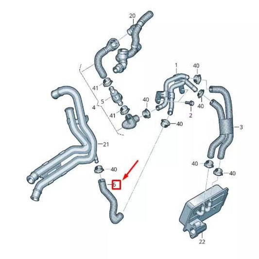 8W0122448M Coolant Pipe for Audi for A4 B9 16-19