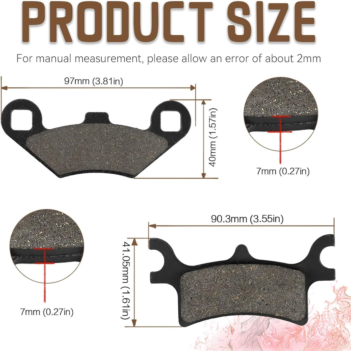 Brake Pads for Polaris Sportsman400 500 600 EFI/HO,Trail Boss 330,Magnum 325 ATV