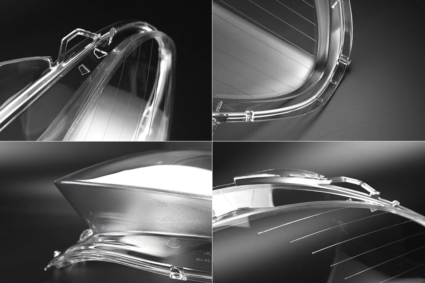 A pair of replacement headlight lens covers for Mercedes-Benz W251 R320 R350 R500 (2006-2010)