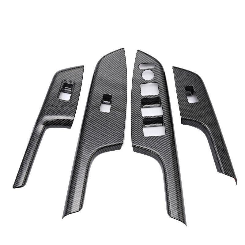 for Honda CRV CR-V 2012-2016 Carbon Fiber Glass Window Lifting Panel Decor 4PCS