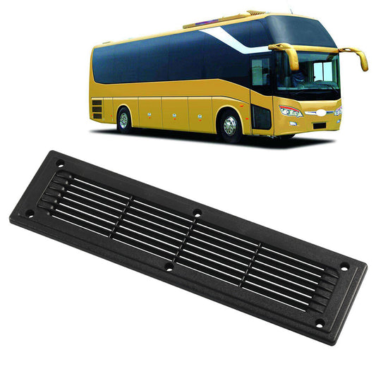 Straight Louver Air Outlet Grill Cover Ventilation Panel For RV Bus Black ABS