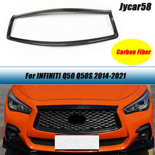 for INFINITI Q50 Q50S 2014-2021 Racing Front Middle Grille Trim Covers Frame