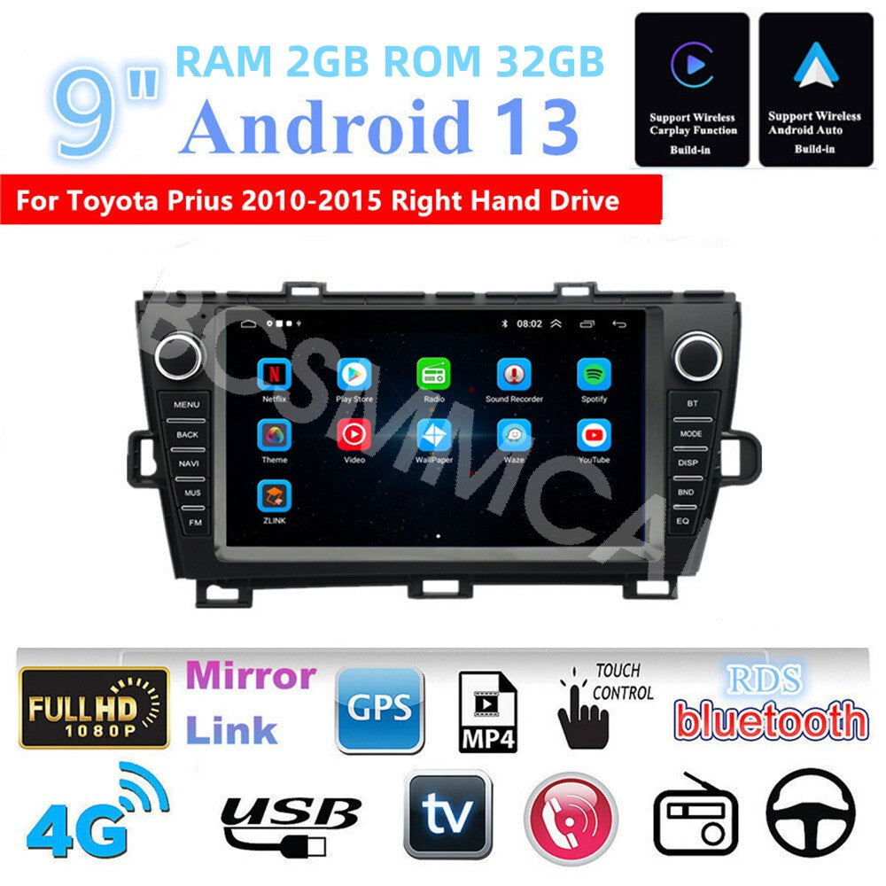 Fit for Toyota Prius 2010-2015 LHD Touch Screen Stereo Radio GPS WiFi Head Unit