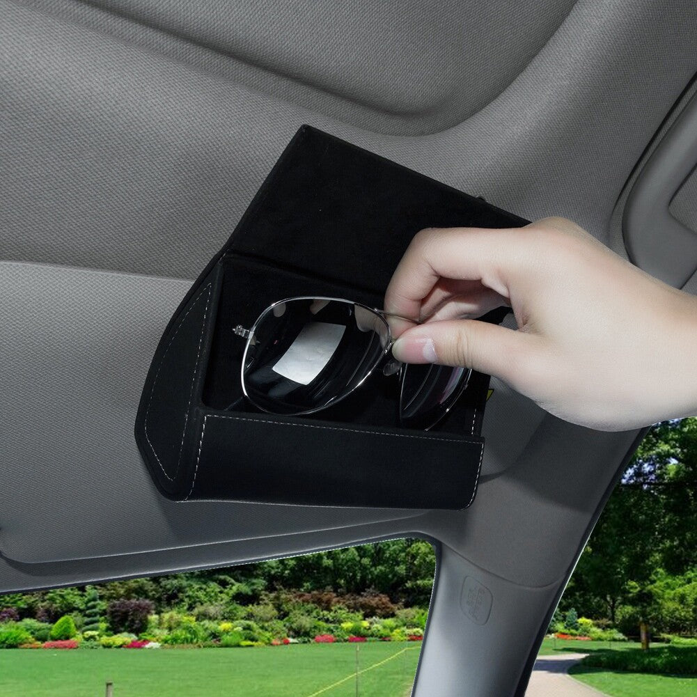 Universal Car Sun Visor Sunglasses Case Holder Hidden Magnetic Closure Protector
