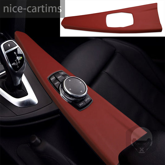 PU Leather Red Car Multimedia Panel Cover for BMW 3 4 Series 3GT F30 F34 2013-19