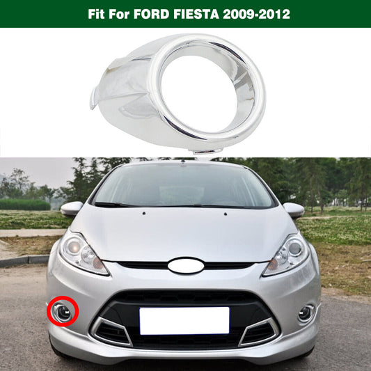 Right Chrome Front Fog Light Lamp Cover Bezel Trim Fit for Ford Fiesta 2009-2012