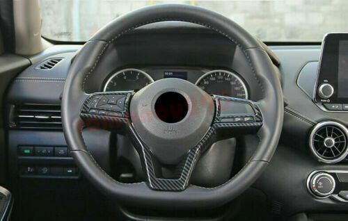 3X for Nissan Sentra 2020-2022 Carbon Fiber ABS Steering Wheel Frame Cover Trim