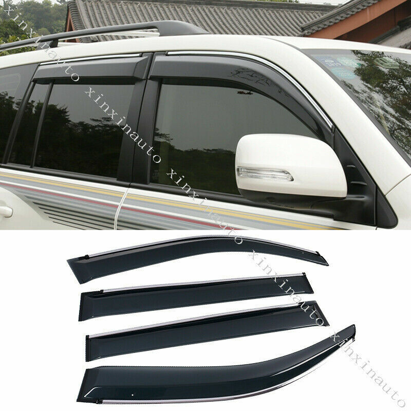 for Toyota for Land Cruiser 2008-21 Clip-on Window Visors Rain Guard Vent Deflectors