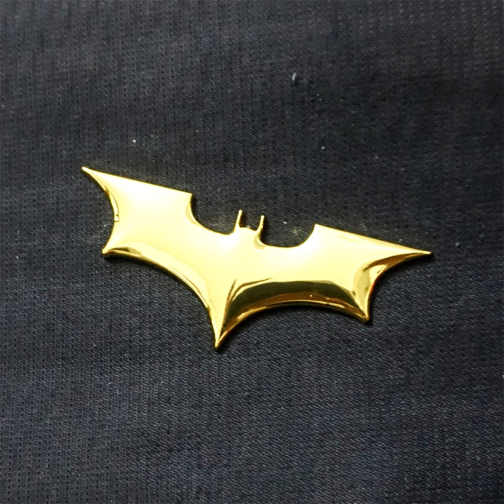 1x Golden Chrome Bat Wide Metal Badge Emblem Decal Sticker 3D Engine Diesel Auto